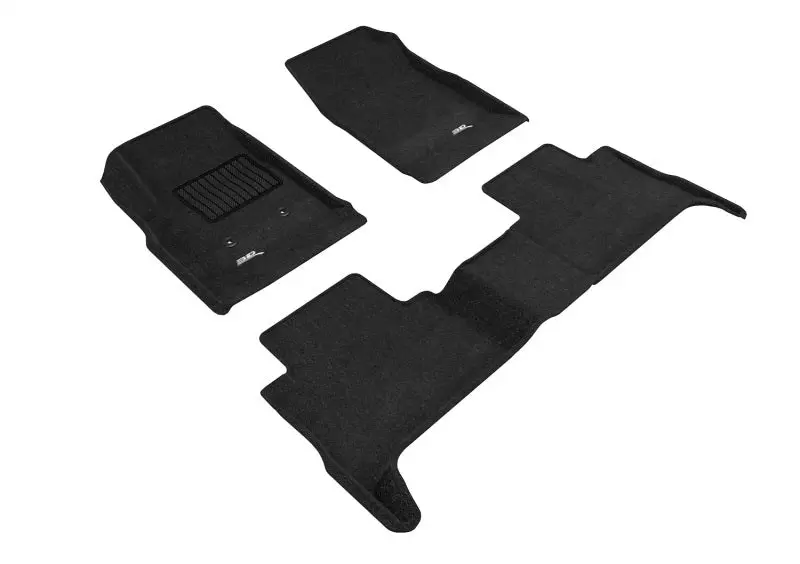 3D Maxpider Elegant Floor Mat Set For 2015–2022 Chevrolet Colorado Crew Cab – Black, First & Second Row 1