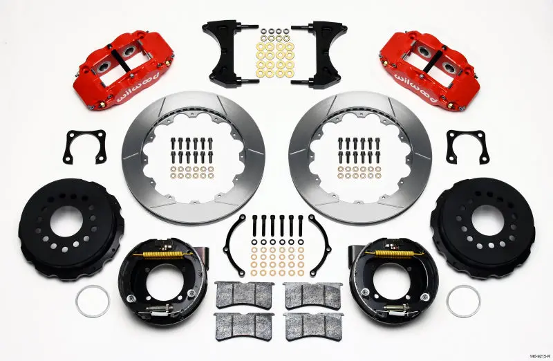 Wilwood Narrow Superlite 4R Rear Parking Brake Kit – 12.88" Rotor, Red, Compatible With Chevy 12-Bolt Axles (3.15" Bearing) 1