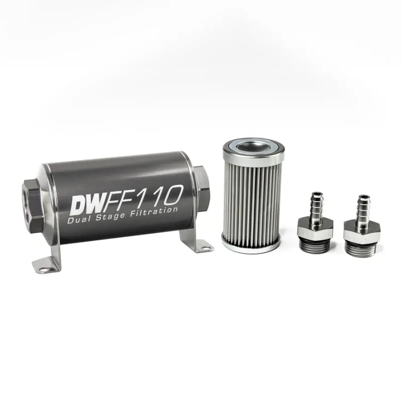 Deatschwerks 5/16-Inch Stainless Steel Inline Fuel Filter Housing – 10-Micron, 110Mm Length 1